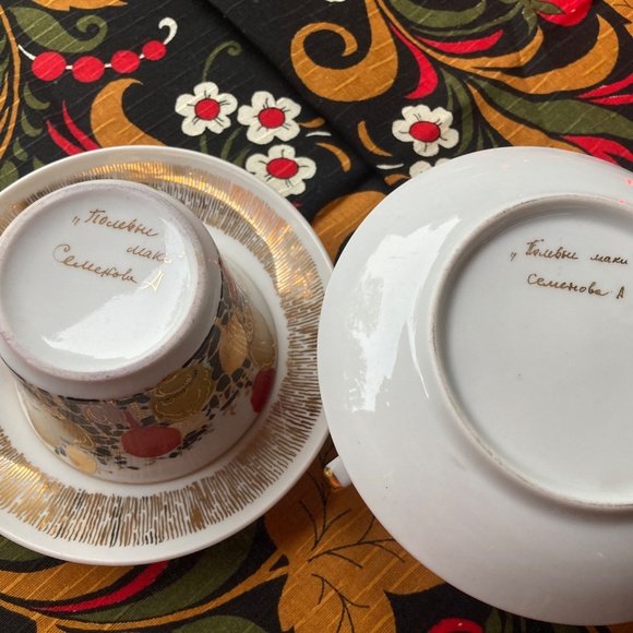 Tea pair “Field Poppies” (2 cups with saucers) - Picture 6 of 10